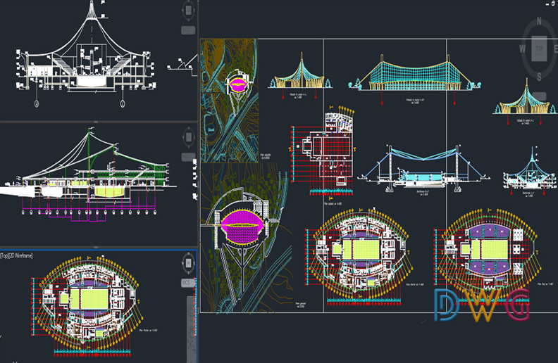 دانلود فایل پروژه اتوکد استخر سرپوشیده کامل DWG برای AutoCAD | Full Indoor Swimming Pool Project